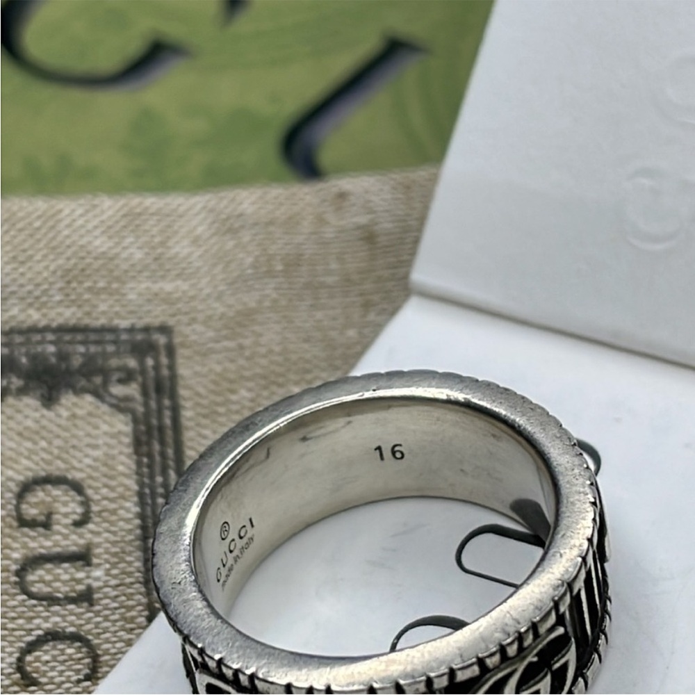 🌟GUCCI RING WITH DOUBLE G IN SILVER - Picture 6 of 9